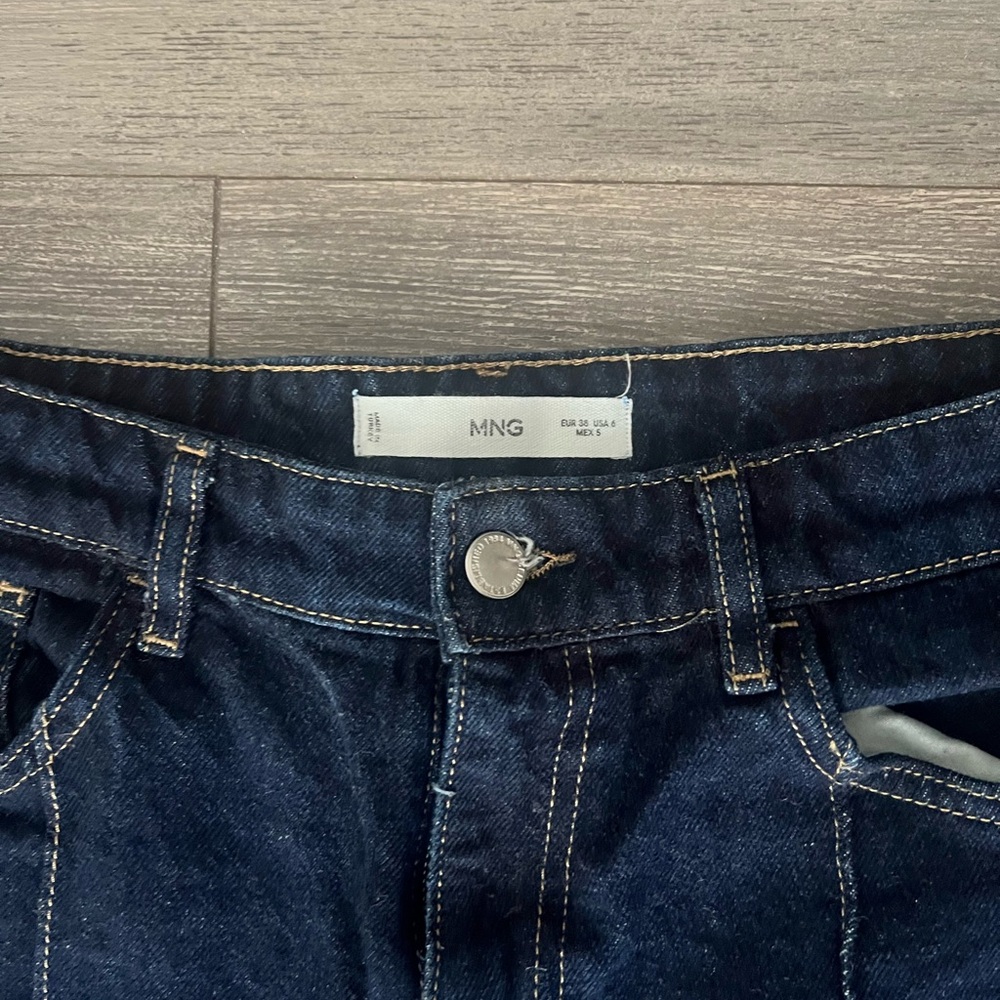 Mango Dark Blue Cropped Jeans - Picture 4 of 8